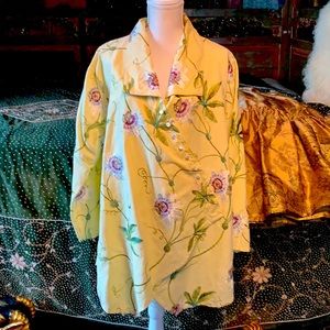 Krista Larson embroidered linen top